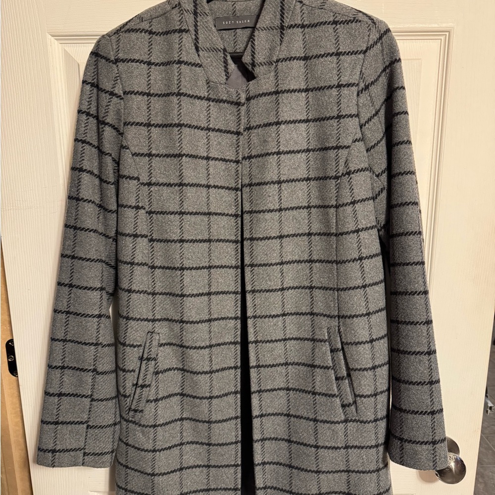 Gray Plaid Women's Coat
